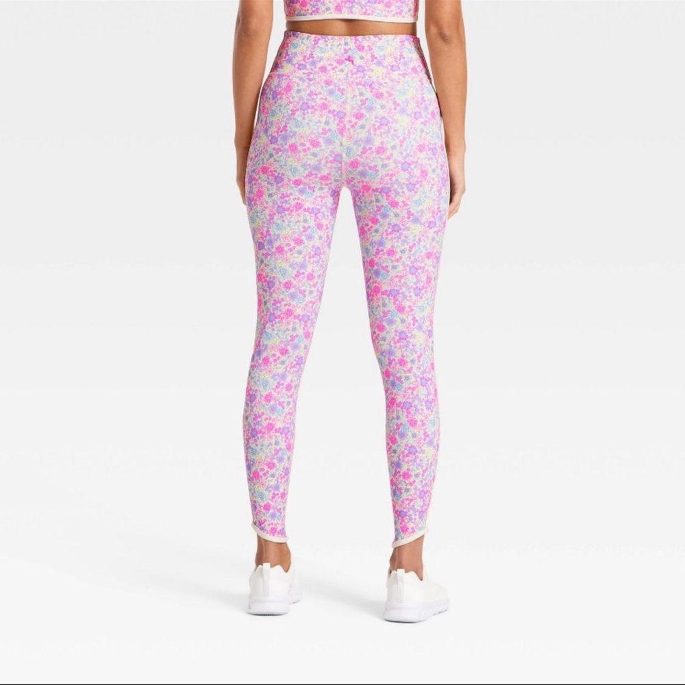 JoyLab™ Women's Floral Print High-Rise Piped Leggings - Pink M, L & XXL - Picture 2 of 16
